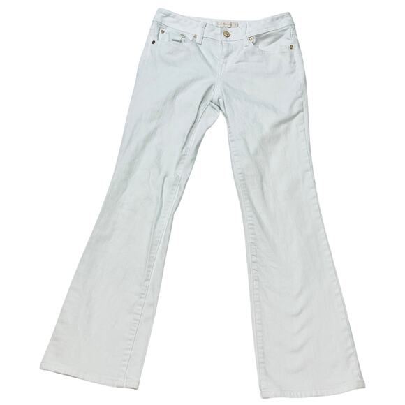 Tory Burch Mid Rise Flare Leg Jeans Women Size 26W x 29L White Cotton Blend Used - Picture 1 of 10